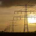 Electricity Pylons on a Winter Afternoon