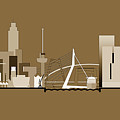 Rotterdam skyline in sepia